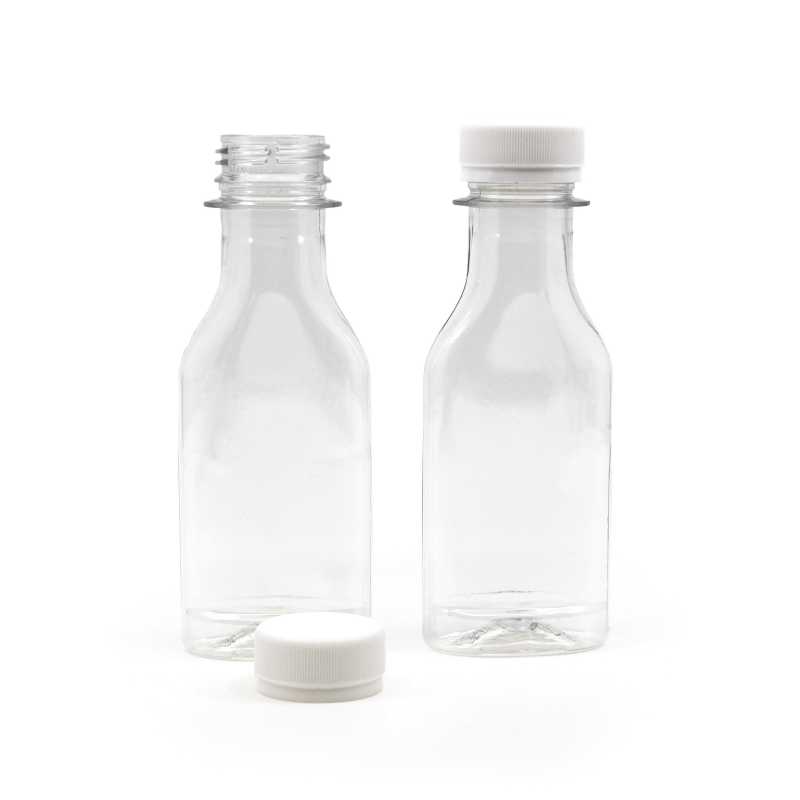 Plochá priehľadná plastová fľaša, ideálna na uskladnenie rôznych tekutín, olejov, pleťových krémov a podobne. Je mäkšia, takže sa dá aj stlači