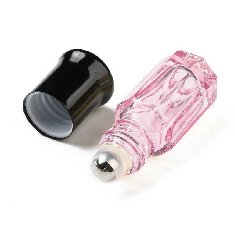Sklenený roll-on s plastovým vrchnákom v priehľadnom ružovom prevedení s objemom 3 ml.
Gulička v rollone je kovová a pohybuje sa ľahko aj bez zatlače