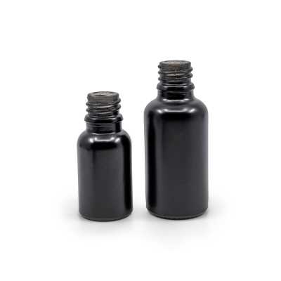 Sklenená fľaška, liekovka čierna matná, 15 ml