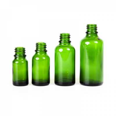 Sklenená fľaška, liekovka, zelená, 18 mm, 30 ml
