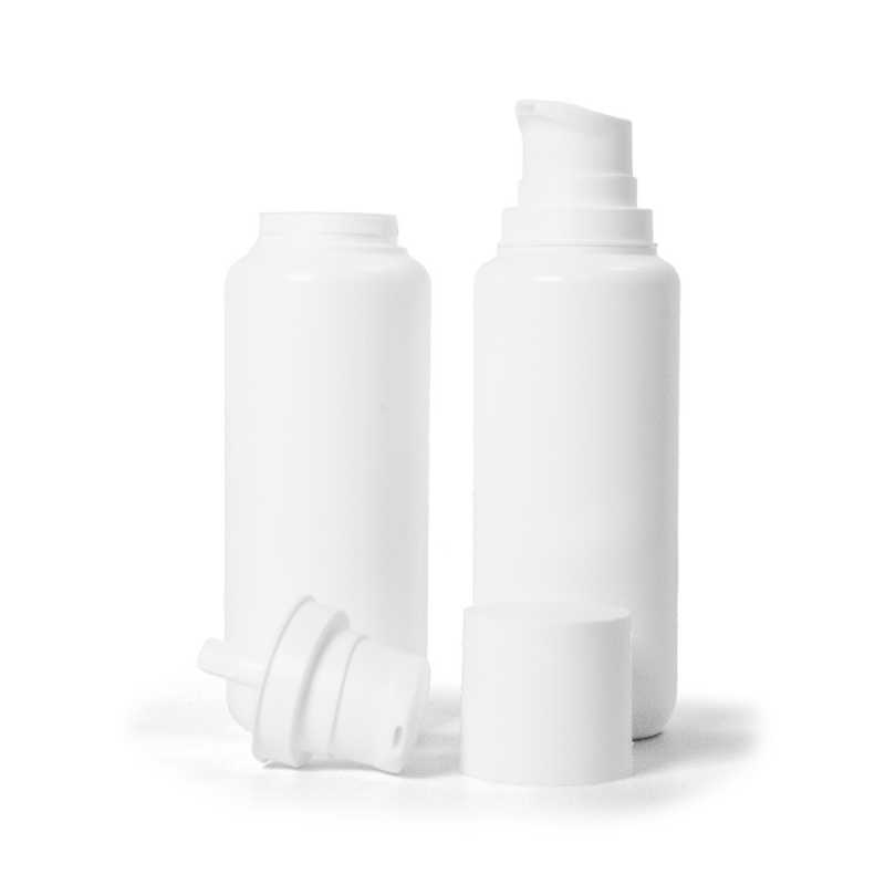 Airless fľaška, plastová biela 200 ml
