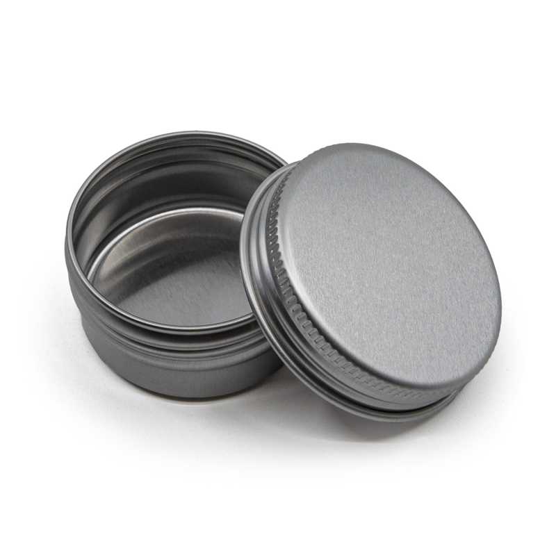 Hliníkový kelímok s vrchnákom, 39 mm, 15 ml strieborný