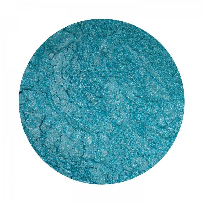 MICA, práškové farbivo, Turquoise Delight  Tento odtieň nie je vhodný na použitie na pery.
Mica alebo tiež mika je prírodné farbivo, pigmentový prá�