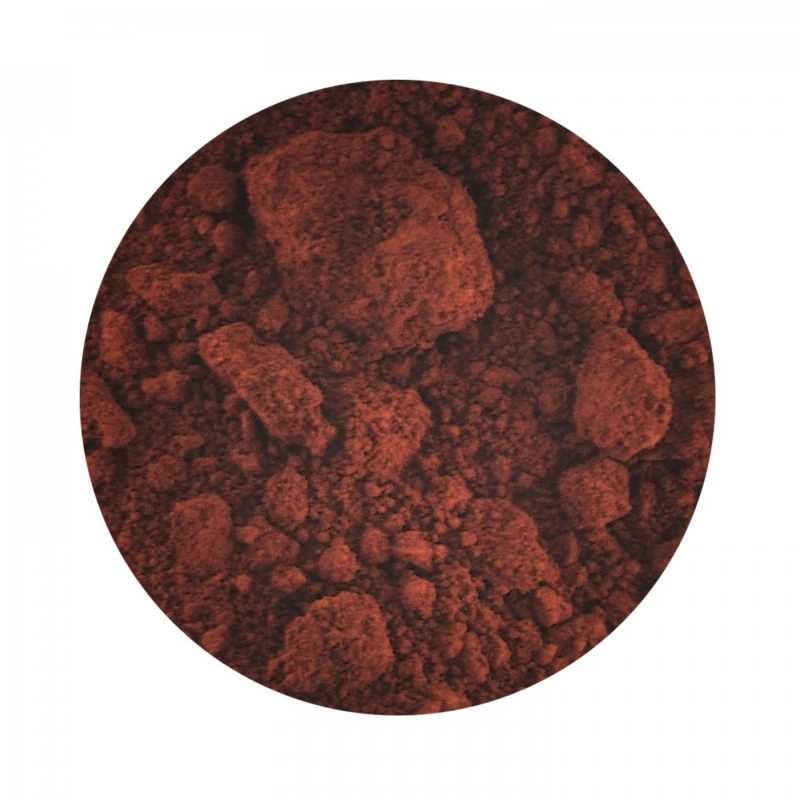 Oxid železitý, tmavohnedý,  Tmavohnedá s červeným nádychom. Hnedé oxidy železa sú zmesou červenej, žltej  a čiernej. Možno ho použiť na výrobu 