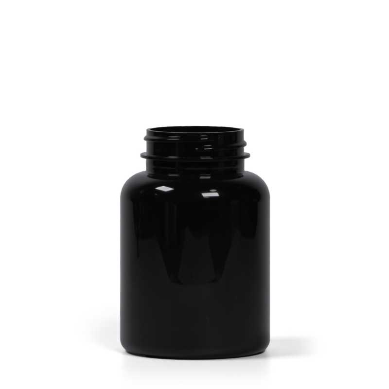 Plastová dóza na tabletky, čierna, 200 ml