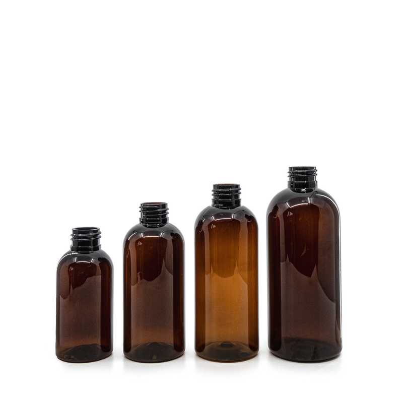 Plastová fľaša 24/410, hnedá, 100 ml