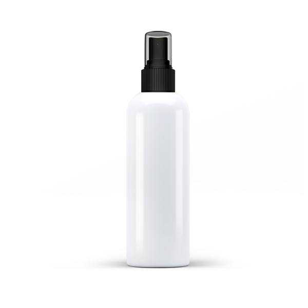 Biela matná plastová fľaša s čiernym rozprašovačom a krytom.
Objem: 250 ml
Hrdlo fľaše: 24/410
Materiál: PET