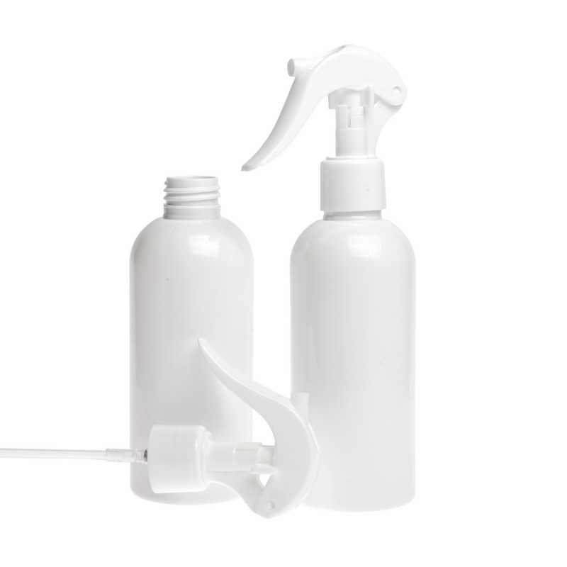 Plastová fľaša biela, biely pákový rozprašovač, 100 ml