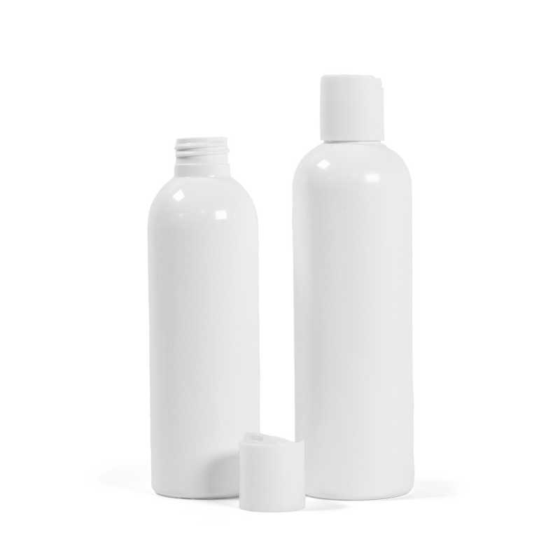 Plastová fľaša, biela, disc top biely, 250 ml