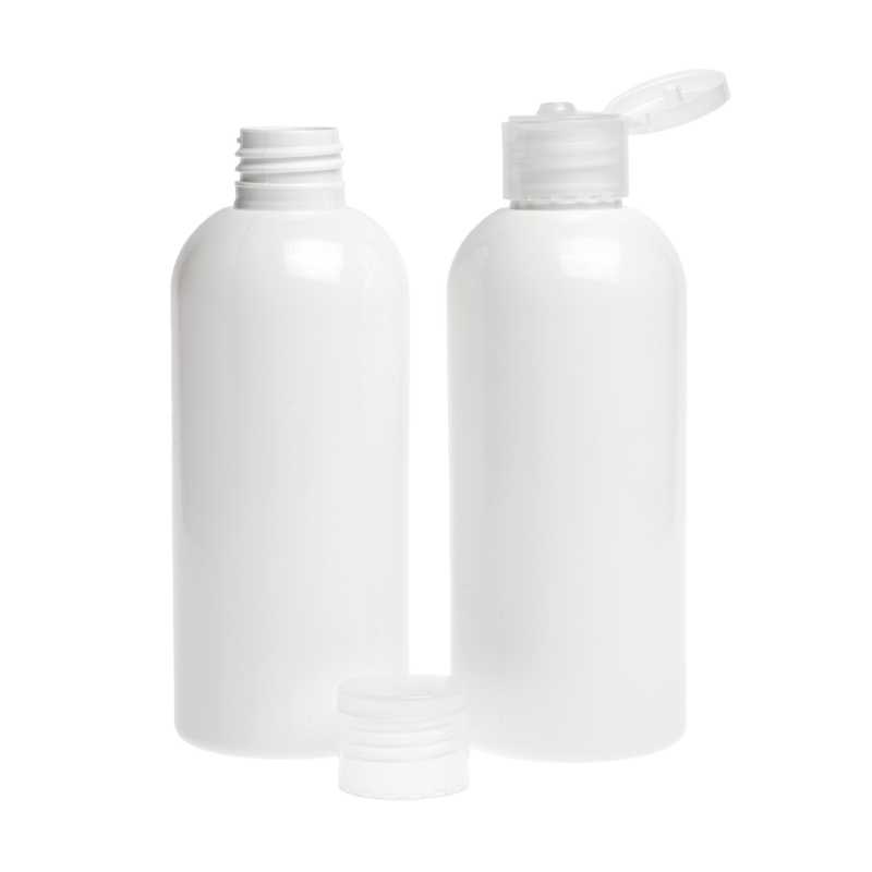 Biela plastová fľaška vyrobená z PET s lesklým povrchom.
Objem: 200 ml, celkový objem 220 mlVýška fľašky: 133mmPriemer fľašky: 51 mmHrdlo: 24/410
