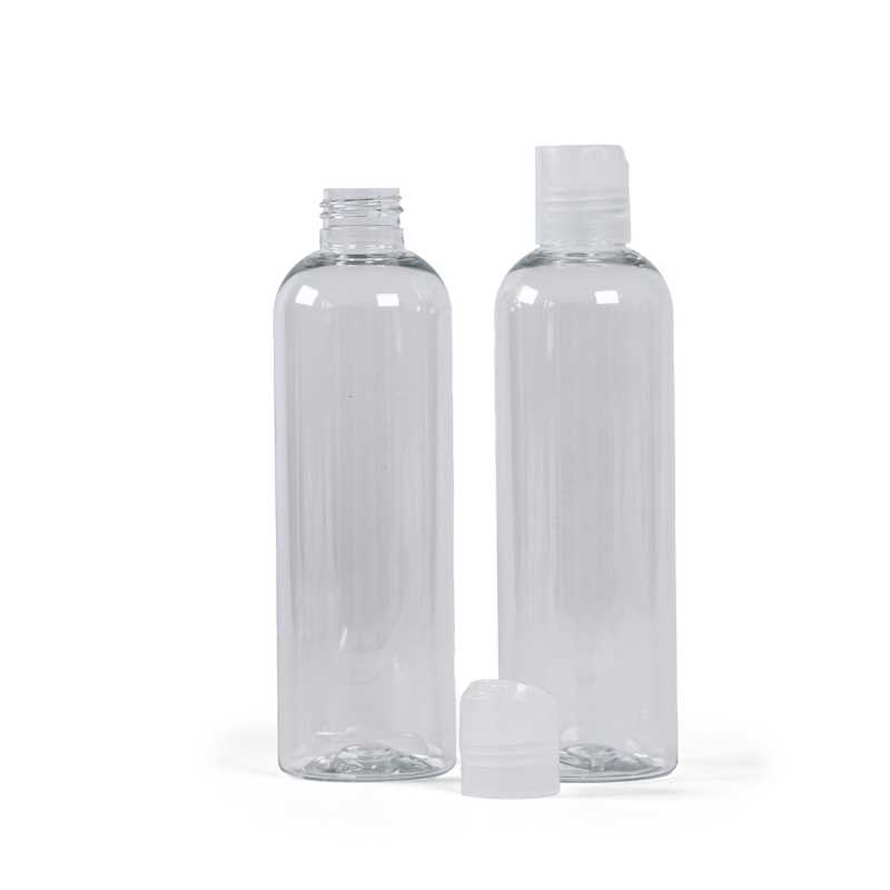 Plastová fľaša, priehľadná, disc top priehľadný 250 ml
