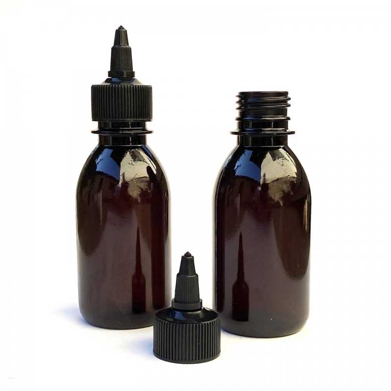 Plastová fľaška, liekovka, hnedá, 200 ml Plastová fľaška slúži ako obalový materiál na rôzne kvapaliny, či prášky. Vďaka svojej farbe účinne o