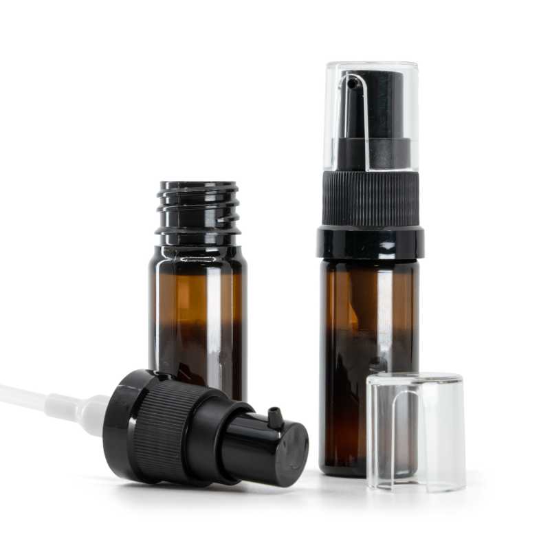 Plastová fľaška, liekovka, hnedá, dávkovač olejov, 10 ml