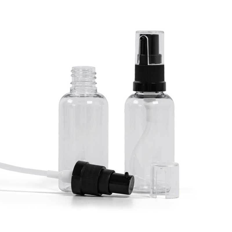 Plastová fľaška, liekovka, priehľadná, dávkovač olejov, 50 ml