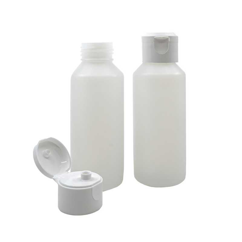Plastová fľaška, mliečna, 120 mlPlastová fľaša mliečnej farby, polotvrdá.

Objem fľašky: 120 ml
Hrdlo: 28/410Plastový vrchnák na fľašku 28/410, f