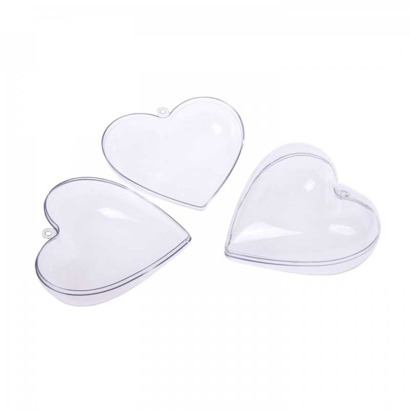 Plastová forma v tvare srdca vhodná na tvarovanie šumivých bômb do kúpeľa prípadne na výrobu dekorácií.  Dve polovice formy držia spojené.
Rozmer