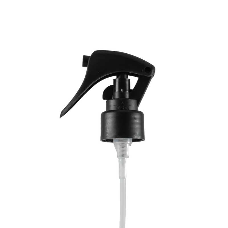 Plastový rozprašovač pákový, 24/410, matný čierny, hladká obruč