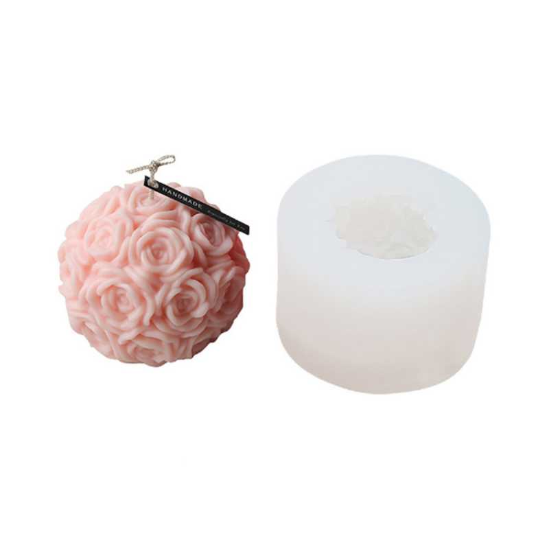 Silikónová forma na sviečky v tvare gule z ruží. Zalievajte ju voskami, ktoré sú určené na samostojace sviečky.
Silikónové formy sú veľmi ohybné