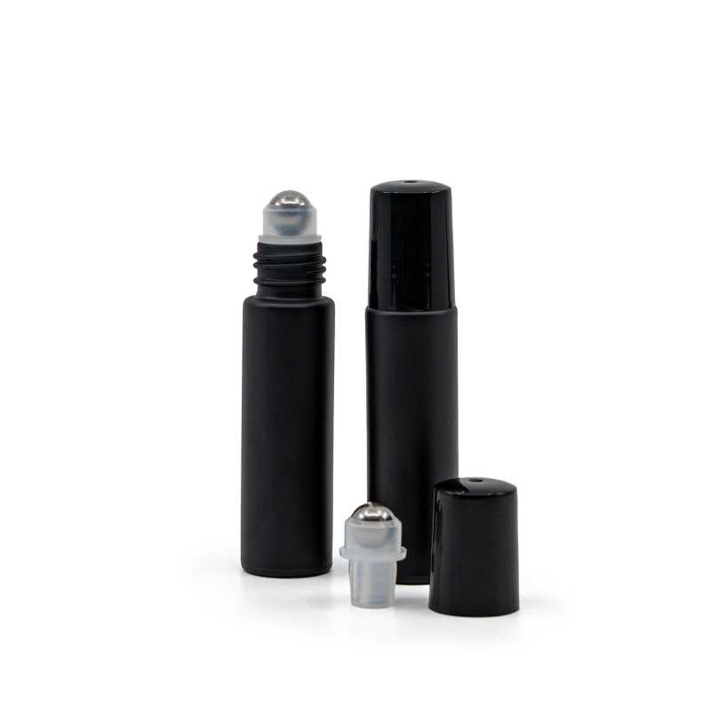 Sklenená fľaška 10 ml, čierna matná