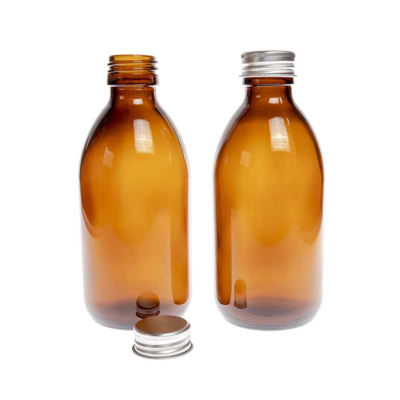Sklenená fľaška tzv. liekovka s objemom 250 ml, je vyrobená z hrubého skla tmavohnedej farby. Slúži na uchovávanie tekutín, ktoré vďaka svojej farbe 