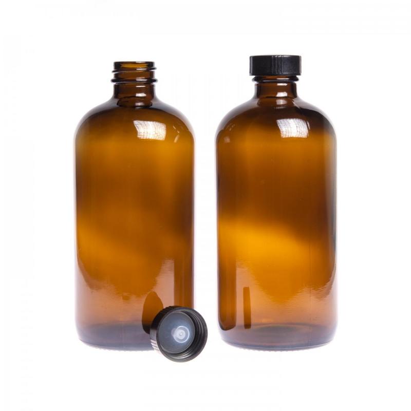 Sklenená fľaška, liekovka, 28 mm, 480 ml, bez vrchnákuSklenená fľaška, tzv. liekovka typu BOSTON, je vyrobená z hrubého skla tm