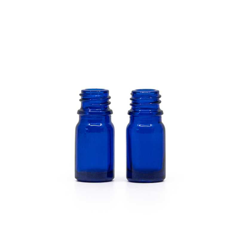 Sklenená fľaška, liekovka, modrá, 5 ml, pláto, 255 ks