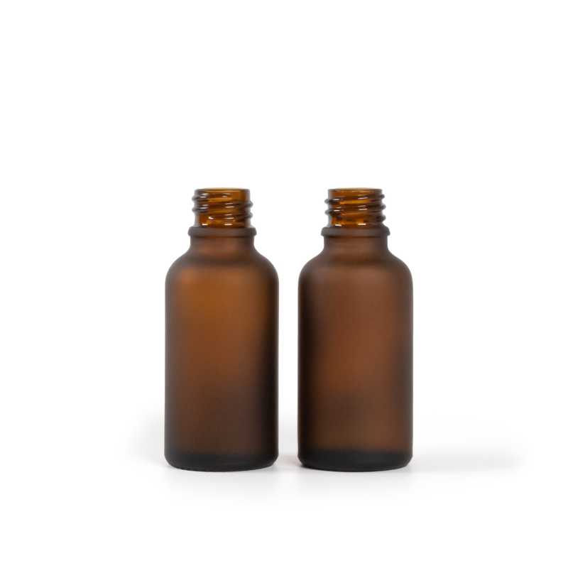 Sklenená fľaška, matná hnedá, 18 mm, 30 ml, 312 ks