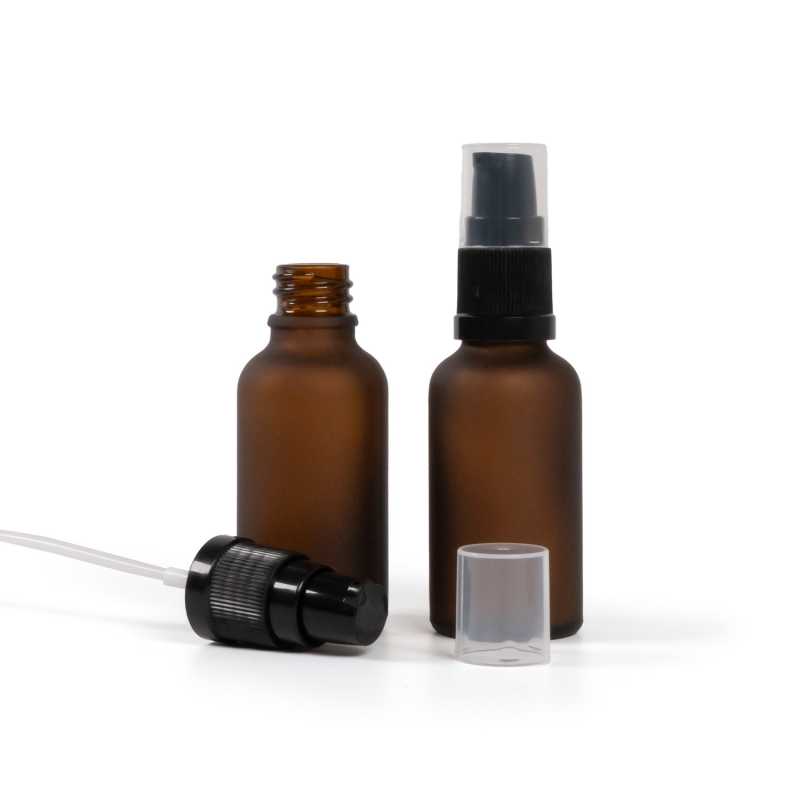 Sklenená fľaška, matná liekovka, dávkovač krémov, 30 ml