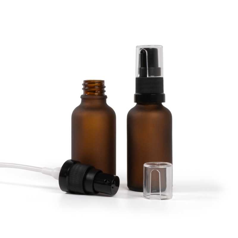 Sklenená fľaška, matná liekovka, dávkovač olejov, 30 ml