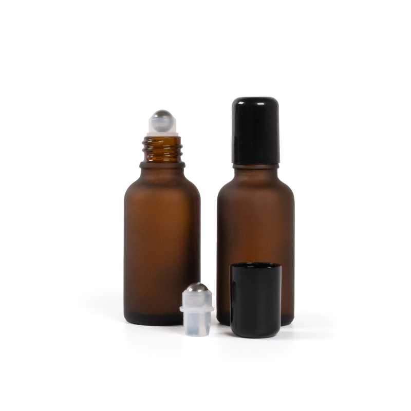 Sklenená fľaška, matná liekovka, roll-on, 30 ml