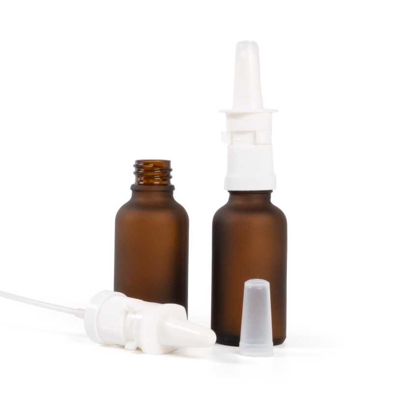 Sklenená fľaška, matná liekovka, sprej do nosa, 30 ml
