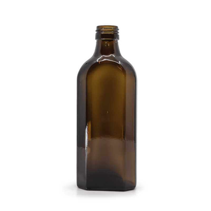 Sklenená fľaška, medicínska, plochá, PP28S, 250 ml