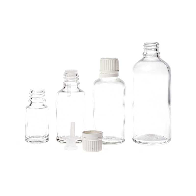 Sklenená fľaška, tzv. liekovka, je vyrobená z hrubého priehľadného skla. Slúži na uchovávanie tekutín.Objem: 5 ml, celkový objem 6,7 mlVýška fľa