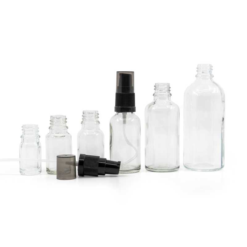 Sklenená fľaška, tzv. liekovka, je vyrobená z hrubého priehľadného skla. Slúži na uchovávanie tekutín. Objem: 15 ml, celkový objem 18 mlVýška fľa