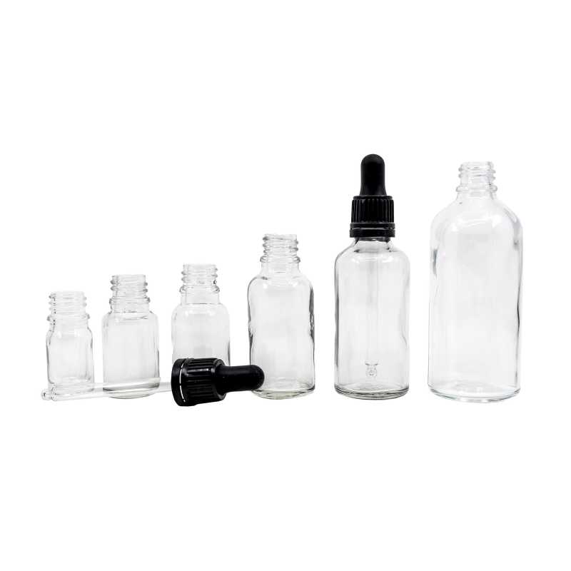 Sklenená fľaška, tzv. liekovka, je vyrobená z hrubého priehľadného skla. Slúži na uchovávanie tekutín.
Objem: 50 ml, celkový objem 61 mlVýška fľ