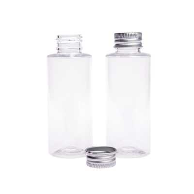 Plastová fľaša 60 ml, priehľadná, hliníkový vrchnák