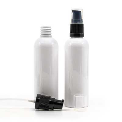 Plastová fľaša biela, dávkovač krémov, 100 ml