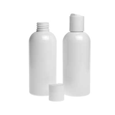 Plastová fľaša, biela, disc top biely, 200 ml