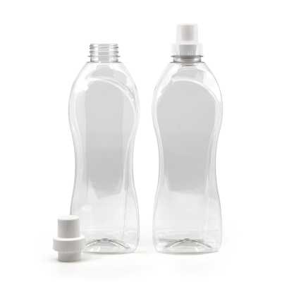 Plastová fľaša na aviváž, priehľadná, biely vrchnák, 1 l