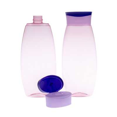 Plastová fľaša na šampón, fialový vrch, 300 ml