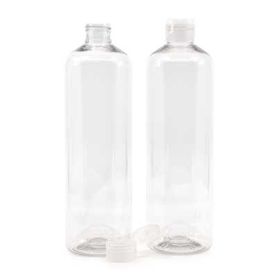 Plastová fľaša, priehľadná oblá, flip top priehľadný, 500 ml