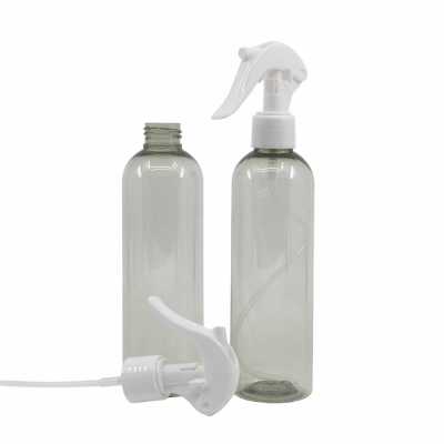 Plastová fľaša, recyklovaná, biely pákový rozprašovač, 250 ml