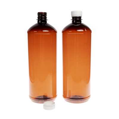 Plastová fľaška, liekovka, biely vrchnák, 1000 ml