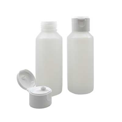 Plastová fľaška, mliečna, 120 ml, flip top