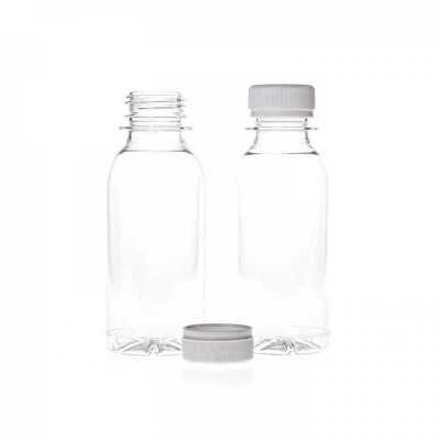 Plastová fľaška, priehľadná 120 ml, vrchnák biely