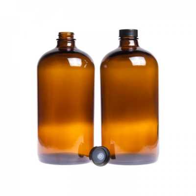 Sklenená fľaška, liekovka s vrchnákom, 28 mm, 1 l, 12 ks