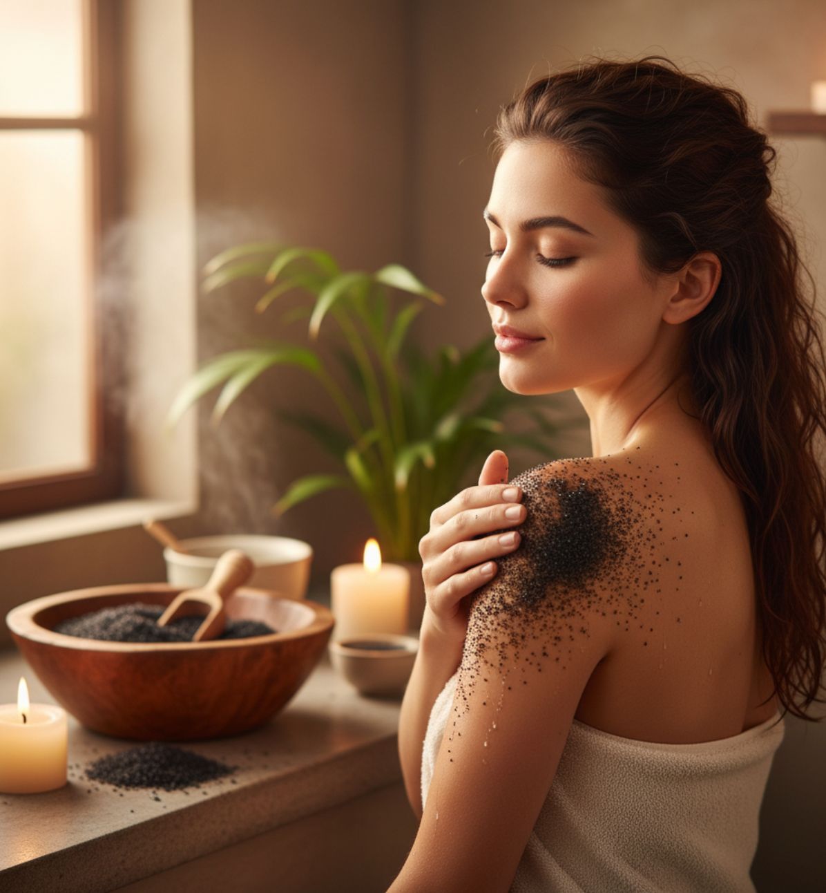 Cukrový peeling s aktívnym uhlím