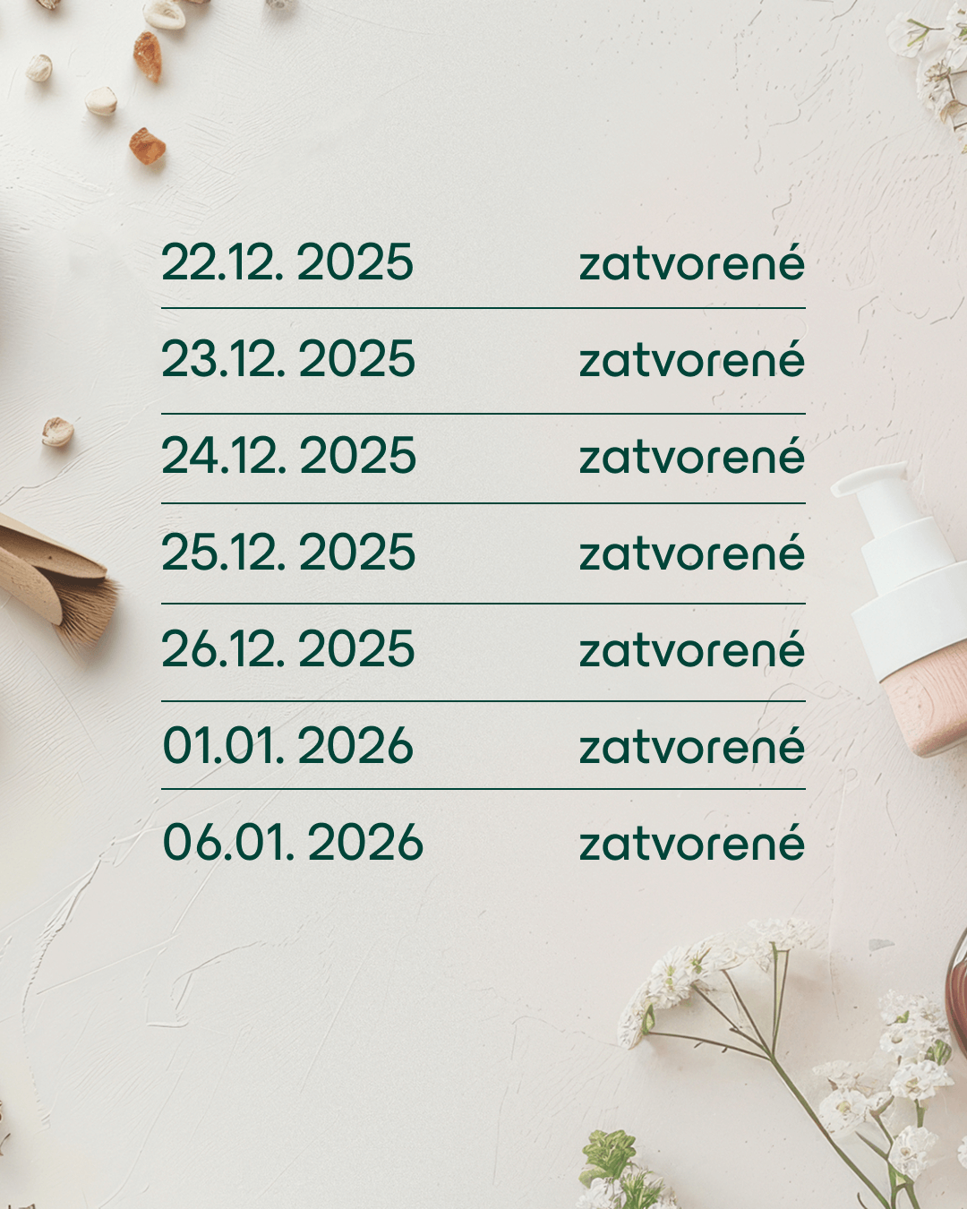 Otváracie hodiny počas vianočných sviatkov 2025 v Handymade 