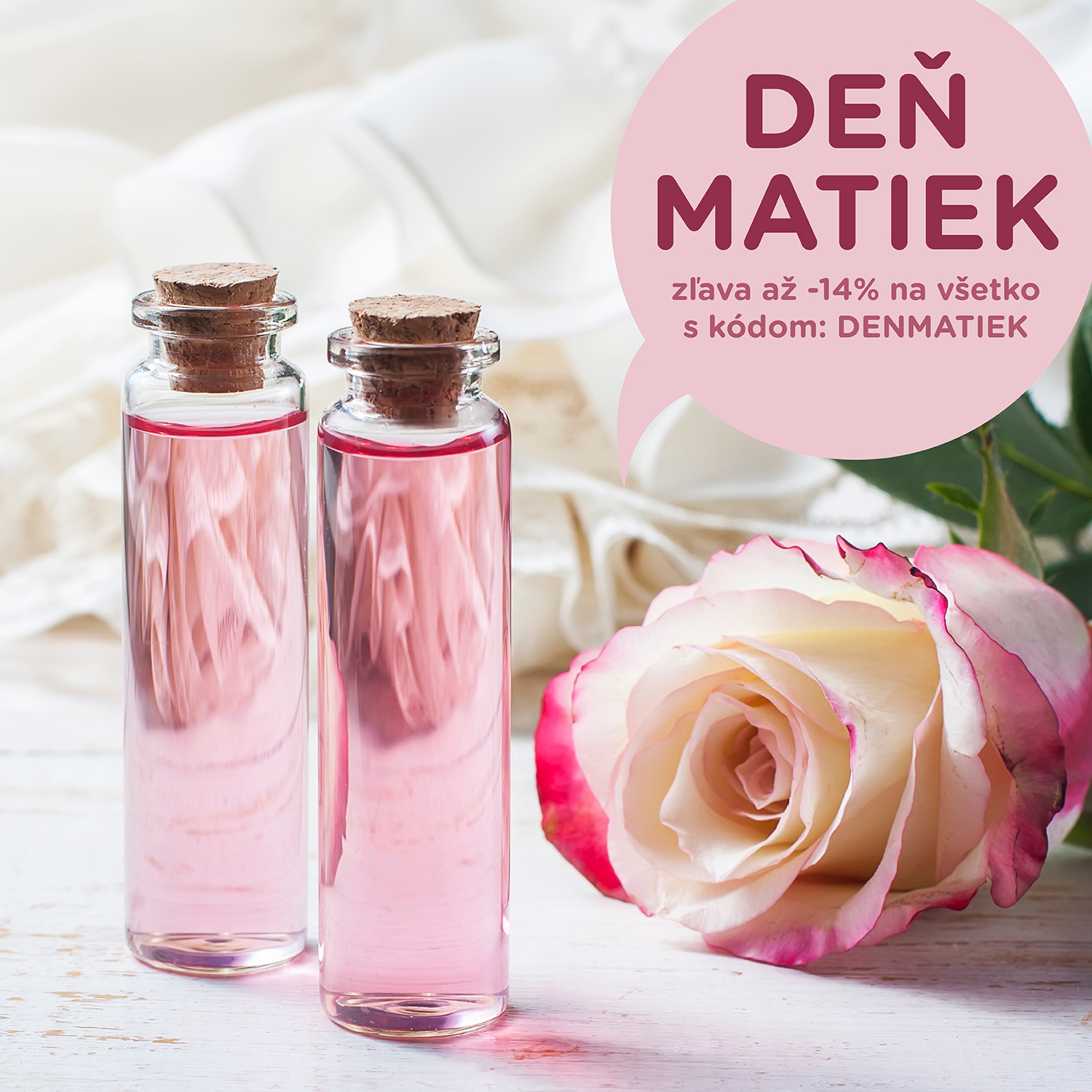 Deň matiek v Handymade s ružou a ružovou vodou - hydrolátom, doplnené o zľavu -14% na všetko.